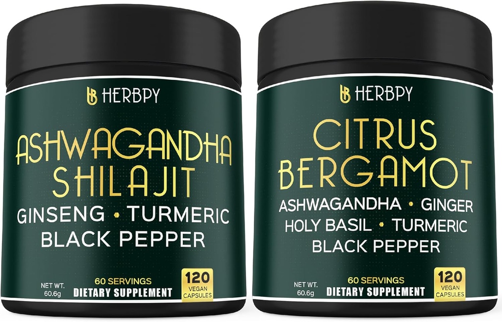 Bundle 5in1 Ashwagandha Shilajit & 6in1 Citrus Bergamot lisäravinteet