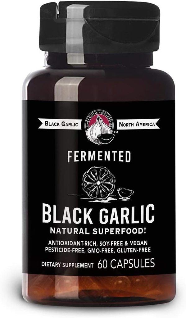Black Garlic Capsules - Natural SUPERFOOD 60 kapslar / 30 portioner (1 000 mg / servering)