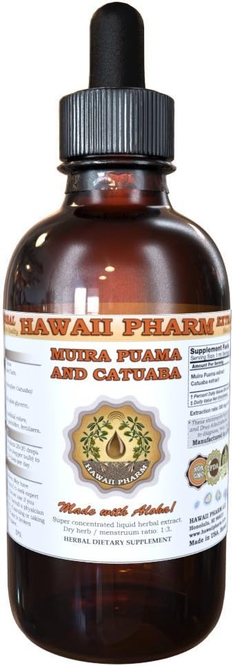 Hawaii Pharm Muira Puama och Catuaba Liquid Extract Tincture 4 Oz (120ml)