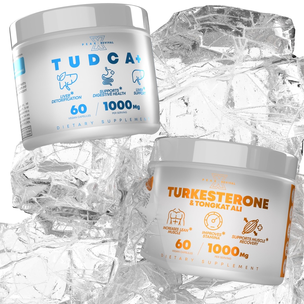 TUDCA + 1000mg Bile Salt Supplement för Liver Support + Turkesterone & Tongkat Ali 1000mg Öka Stamina (60 kapslar)