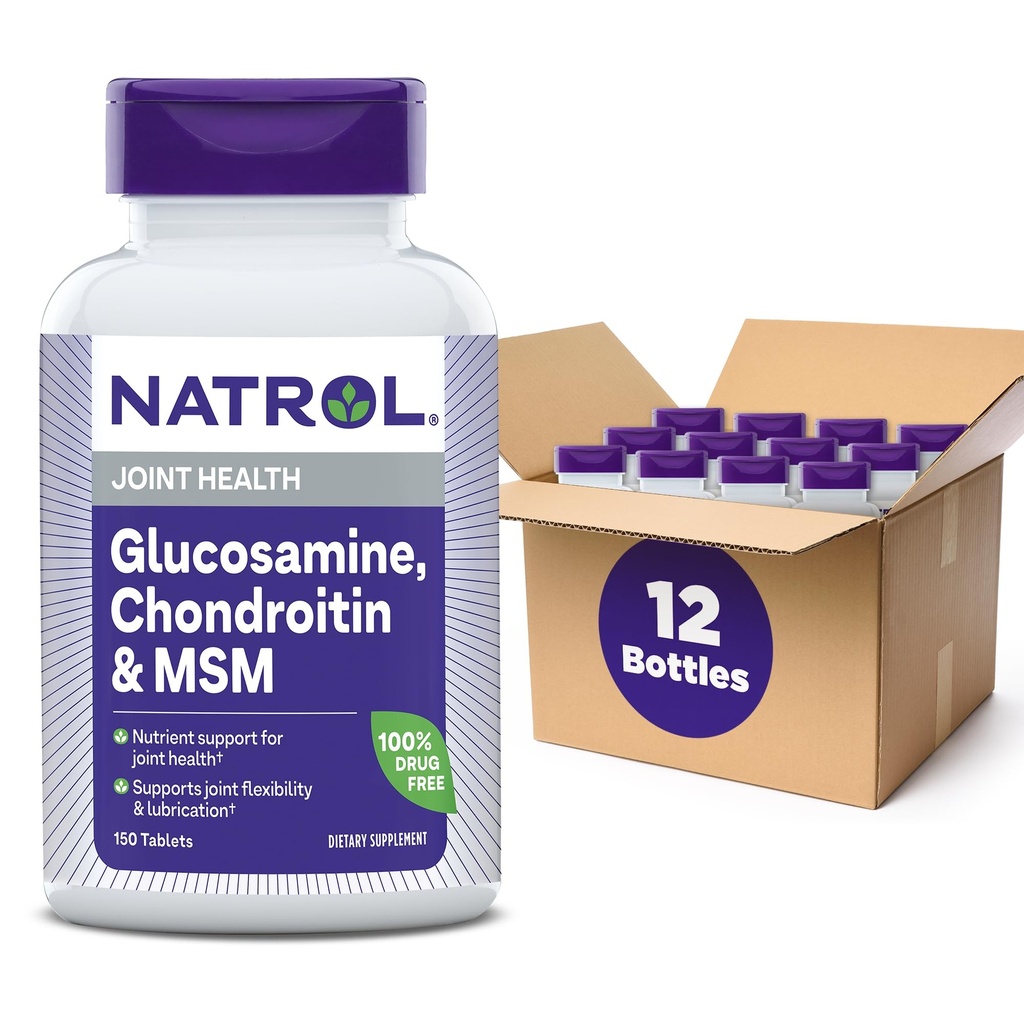 Natrol Glucosamine Chondroitin och MSM tabletter, 150-räkna (Pack av 12