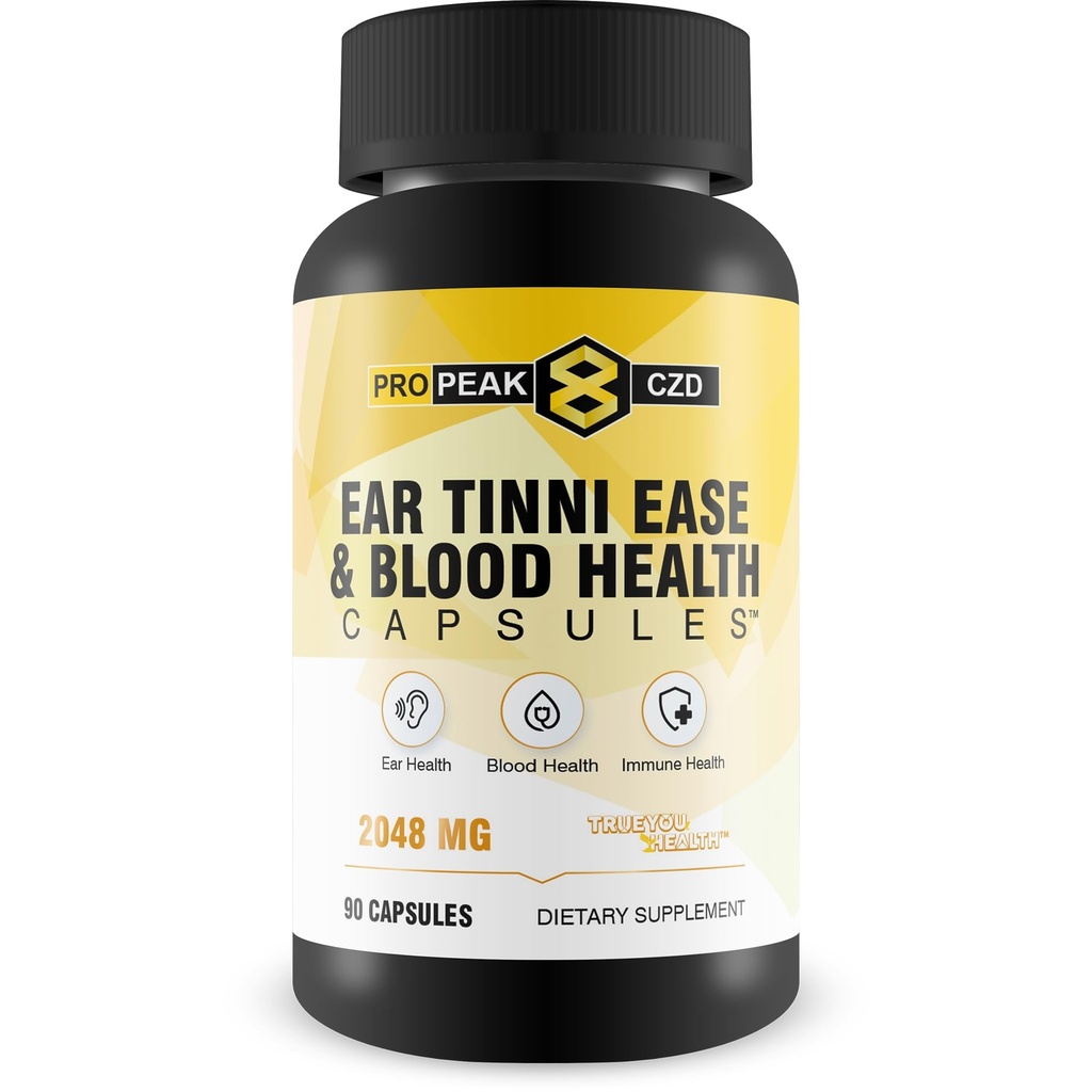Naturlig Tinnitus Relief Ear Tinnie Ease Immune Boost - Vår bästa Tinnitus Relief för Ringing Ears Immune Support Supplement - Blod Booster - Ear Health - Immune Boost Blood Builder Blood Health Pills