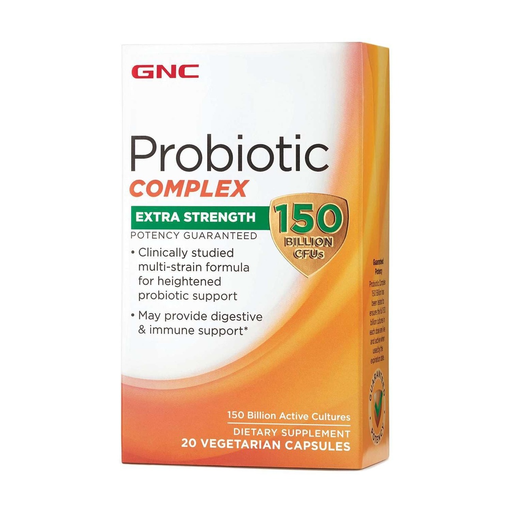 GNC Probiotic Complex Extra Vahvuus 150 miljardia PMY, 20 kapselia, Päivittäinen probiootti tuki