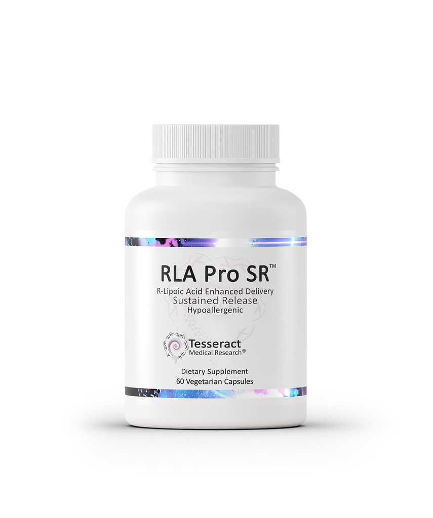 Tesseract RLA Pro SR, Lipoic Acid Supplement, 60 kapselia, hitaasti vapautuva R-lipoiinihappo, Mitokondrio- & soluenergia, Aminohappojen aineenvaihduntatuki, hypoallerginen
