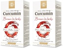 Solgar Full Spectrum Curcumin Brain Works, 90 Licaps - Tuki muisti muistaa, keskittyä, kognitiivinen toiminto - antioksidantti tuki - Curcumin, BacoMind, koliini, B12-vitamiini - ei-GMO, Vegan - (paketti 2)