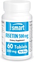 Supersmart - Fisetin 500 mg päivässä (Easy-to-Take) - 98% Pure Fisetin Supplement - Erittäin biologisesti saatavilla Polyfenoli - Potent Senolyyttinen Activator ...