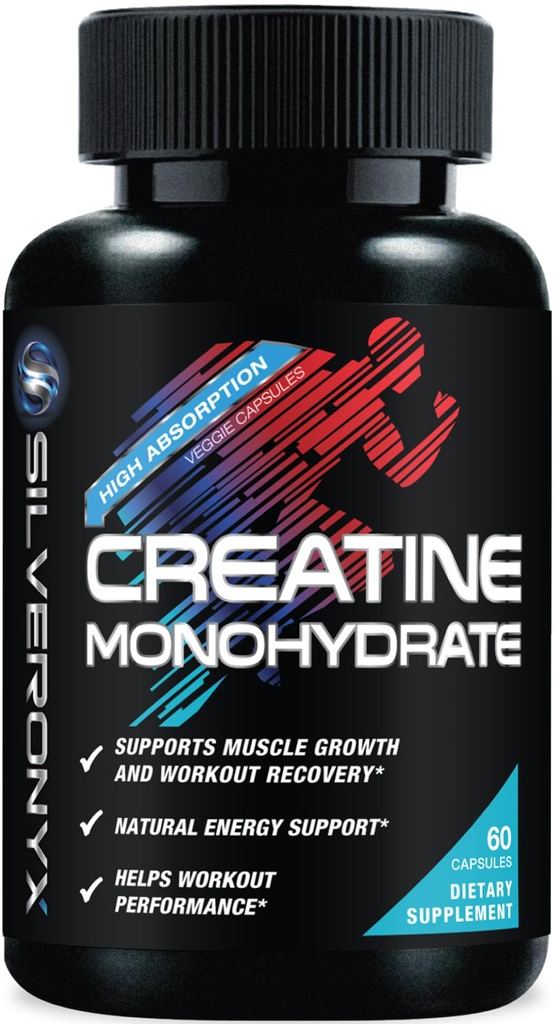Kreatiini Monohydraatti kapselit 3000 mg - Micronized Creatine Nutritional täydennysosa - Lean lihasten kasvu, liikuntakyky, energia & kestävyys tuki - 750 mg per suuri imeytyskapseli - 60