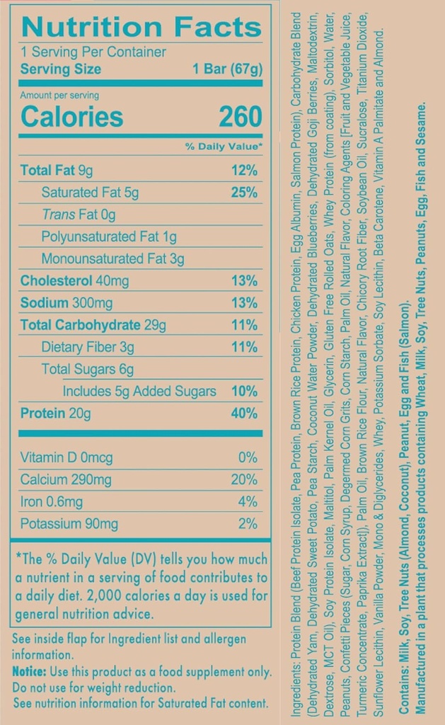 REDCON1 MRE Bar, sprinkled donitsi, 20g Koko ruoka proteiini Bar MCT Oil - Helppo digest, herkullinen ateriankorvike Bar - Milloin tahansa proteiini Välipala, Post tai Pre Treenaus Bars (4 Bars)