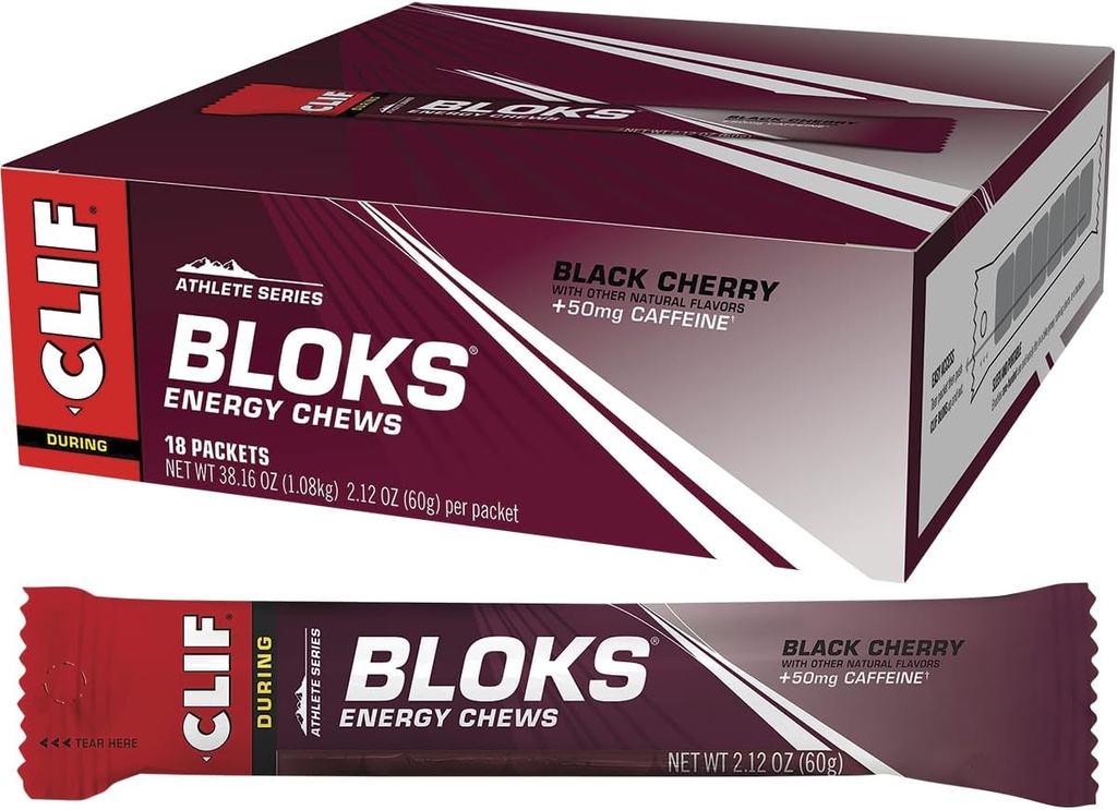 Clif Shot Bloks, Black Cherry, 2,12 oz (Pack of 18)
