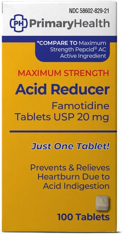 Maximum Strength Acid Reducer Famotidiini 20 mg Tabletit, 100