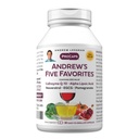 Andrew LESSMAN Andrew's Five Suosikit 30 kapselia - Tarjoaa 200 mg Jokainen Coenzyme Q-10, Resveratrol, EGCG, Pomegranaatti ja Alpha Lipoic Acid, Tehokas antioksidantti tuki, Ei lisäaineita