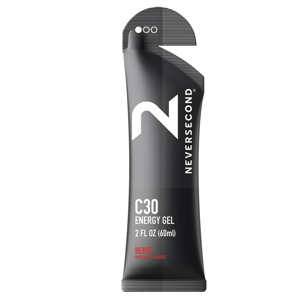 Neversecond C30 Energy Gel, Performance Nutrition & Hydration, Never2 Energy Gel för Ultra Triathlons, Cycling & Marathons (Berry Flavor, 12-Count Pack)