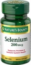 Nature's Bounty Selenium, tukee eturauhasen ja immuunijärjestelmän terveyttä, 200 mikrog, 100 tablettia