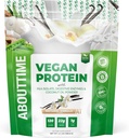 Om Time Vegan Protein Powder 22g Vanilla, naturliga ingredienser, icke-GMO, Plant Based, Gluten Free, Soy Free, Dairy Free, 32 portioner