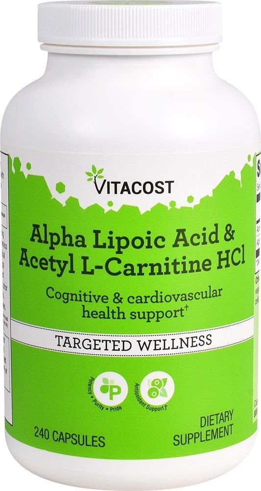 Vitakost Alpha Lipoic Acid & Acetyl L-Carnitine HCl - 700 mg - 240 kapslar