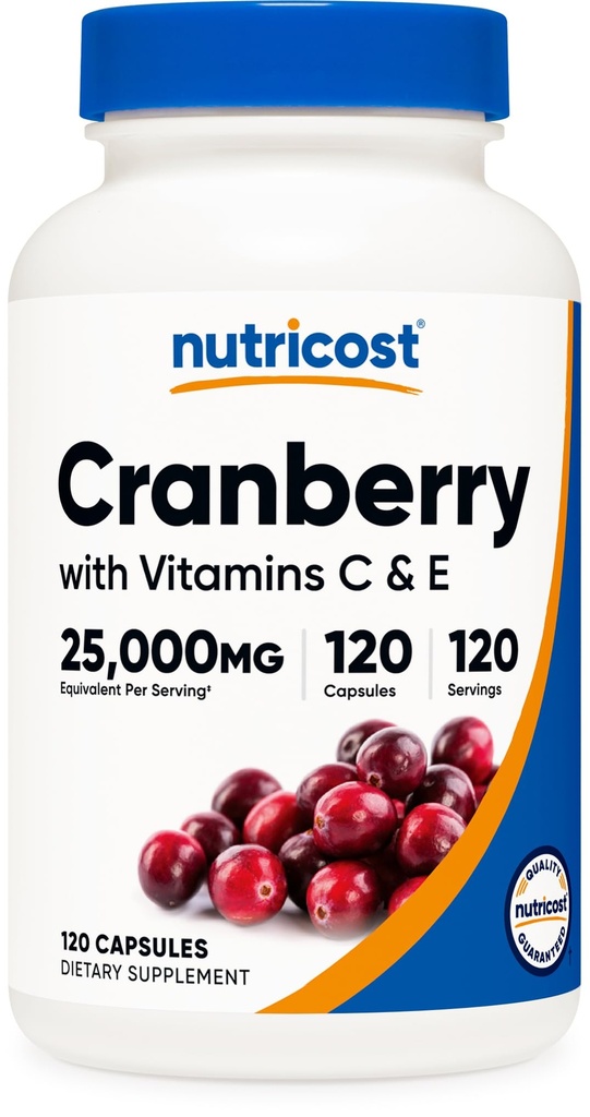 Nutricost Karpalouute (25000 mg) (120 kapselia) C-vitamiinin ja E-vitamiinin kanssa