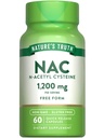 Naturens Sanning NAC Supplement | N Acetyl Cysteine | Gratis formulär Aminosyra | 1200 mg | 60 kapslar | Non-GMO och Gluten fri tillägg