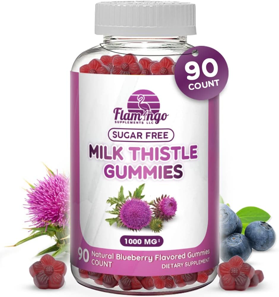 Milk Thistle Gummies - Luonnollisesti maustettu, sokeriton maito Thistle 1000mg uute ... Maksa Detox, tuki, uusi puhdistus. Herkullinen vaihtoehto Milk-Thistle Kapselit, Teho, tai Tee - 90