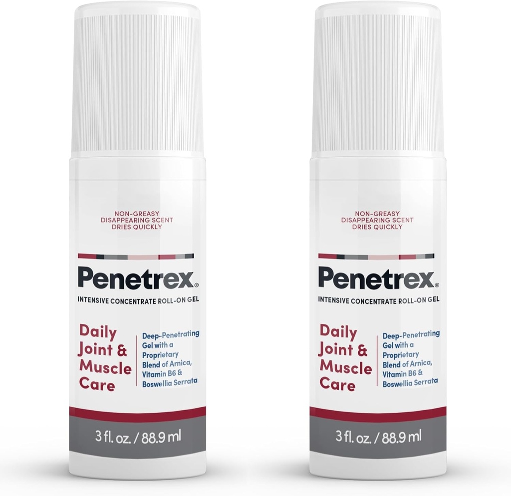 Penetrex Joint & Muscle Therapy - Soothing Gel for Back, Neck, Hands, Feet - Premium Whole Body Rub med Arnica, Vitamin B6 & MSM - 3oz Roll On Gel (2-Pack)