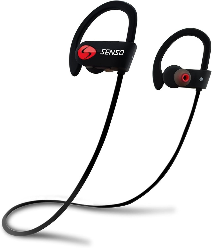 Senso Bluetooth kuulokkeet, paras langaton urheilu kuulokkeet w/Mic IPX7 vedenpitävä HD stereo hikipitävä kuulokkeet kuntosaliin Running harjoitus melu Canceling kuulokkeet melu Canceling kuulokkeet Canceling kuulokkeet