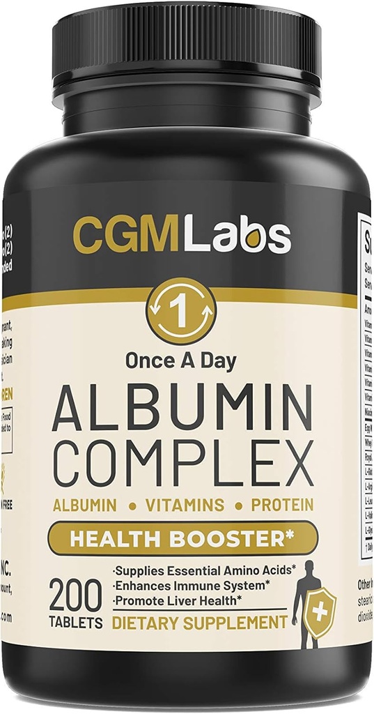 Kerran Päivä Albumiini Complex - Egg White Albumin, Whey Protein, Royal Jelly, Essential Amino Acids - 200 tablets