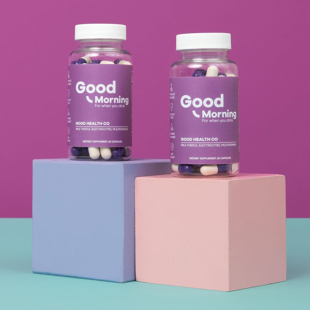 Hyvää huomenta Recovery pillereitä [2 Pack krapulapakkaus] Kliinisesti testattu jälkeen alkoholiapu. Juominen Relief + maksa Detox kanssa Electrolytes, Milk Thistle + DHM. Kippis!