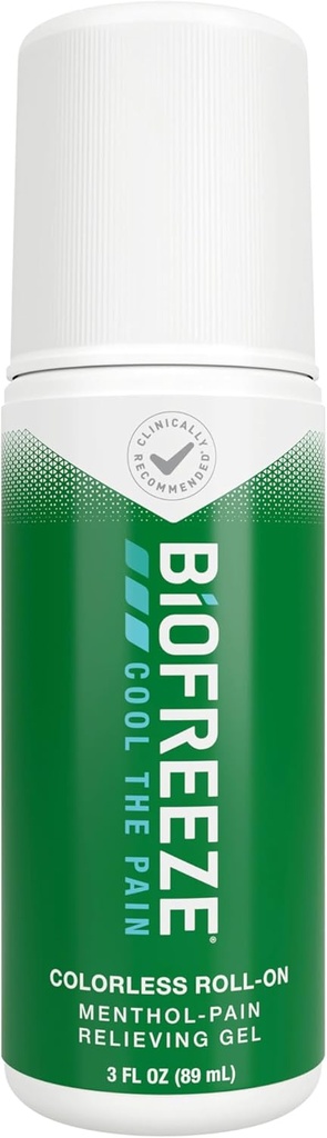 Biofreeze Roll på smärtlindring för Knee, Neck, Hip, Joint, Shoulder och Simple Backache, Arthritis Pain Reliever, Cooling Sore Muscle Relief, FSA Eligible, Menthol Gel 3 Fl Oz