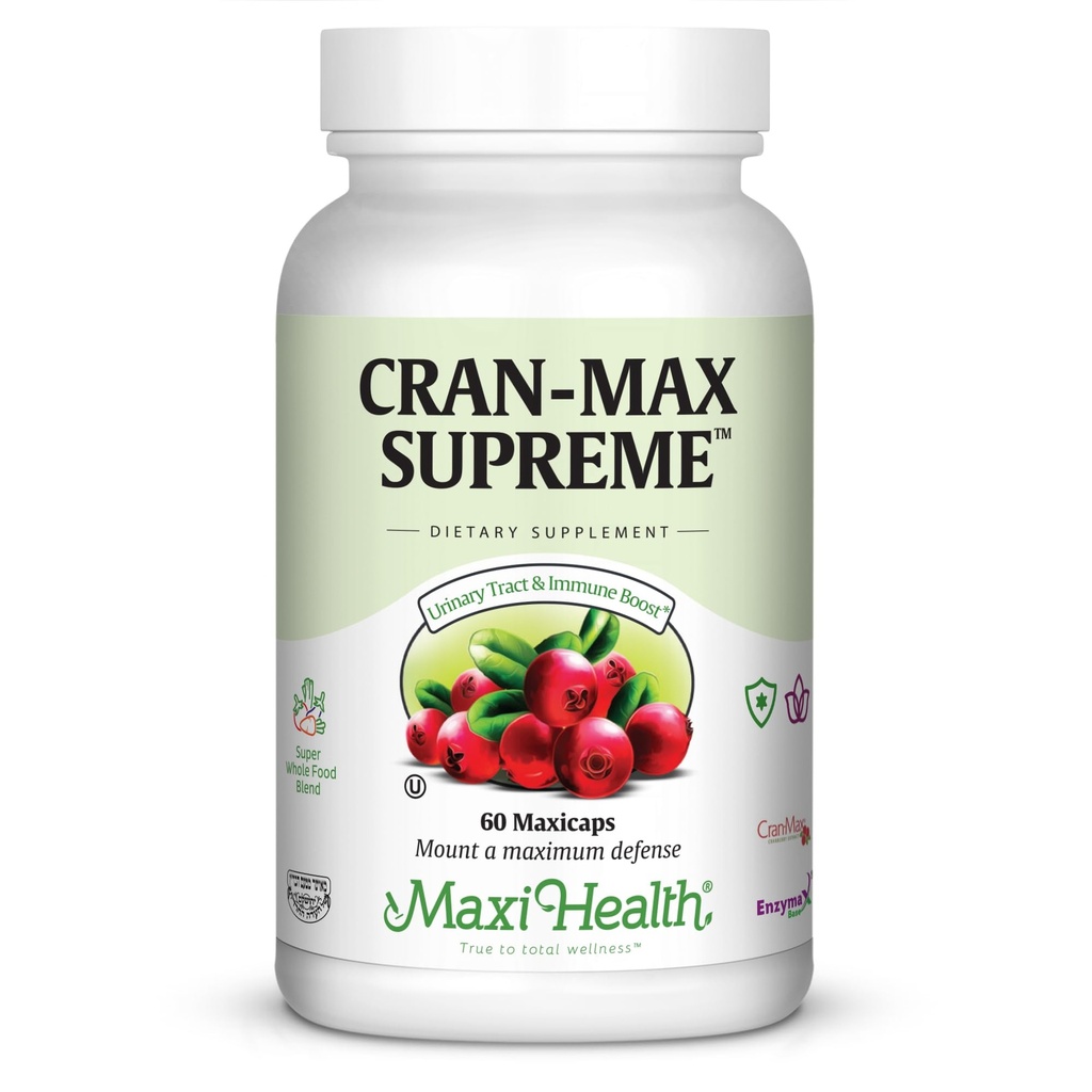 Maxi-Health CranMax Supreme Cranberry Supplement Kapselit - Virtsateiden ja Immuunin tuki - 60 Lukumäärä - 1 kuukausi tarjonta