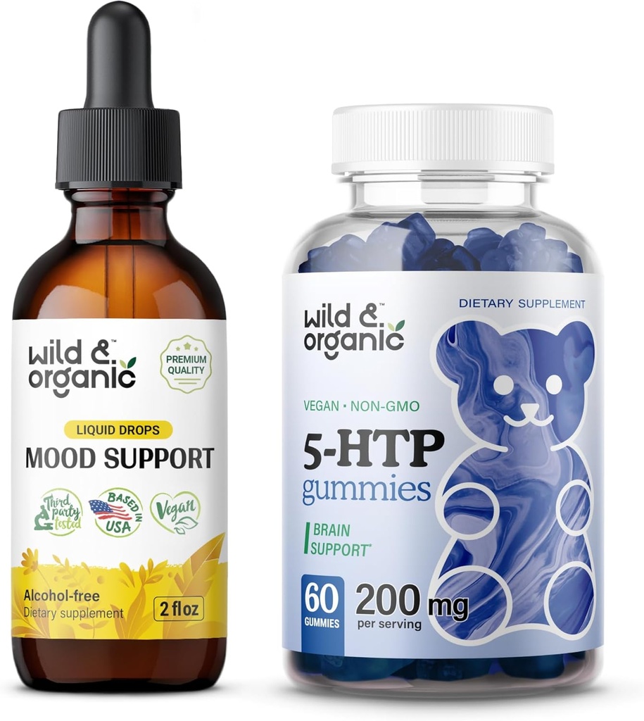 Wild & Organic Mood Tuki Tincture 2 fl oz & 5 HTP Gummies