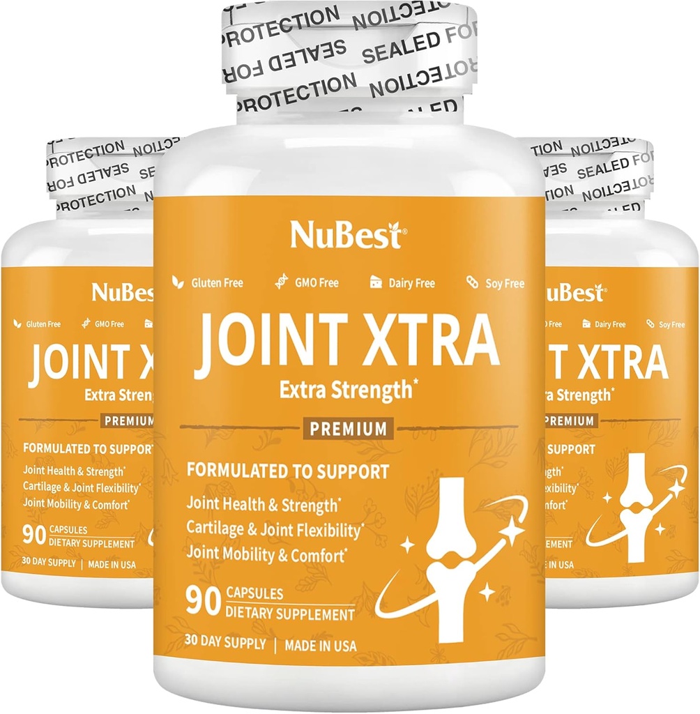 Joint Xtra Advanced Support Supplement - Joint Strength Formula Glukosamiini, Chondroitin, Turmeric, MSM & Boswellia for Joint & Cartilage Health, Joustavuus, liikkuvuus & Mukavuus (paketti 3)