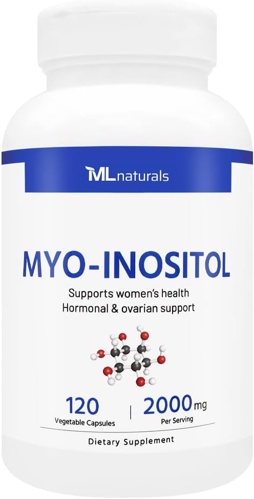 ML Naturals Myo-Inositol 2000 mg 120 Vegetabiliska kapslar, NSF-Certified & CGMP-Compliant