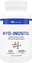 ML Naturals Myo-Inositoli 2000 mg 120 Kasvikapselit, NSF-sertifioitu & cGMP- compliantti