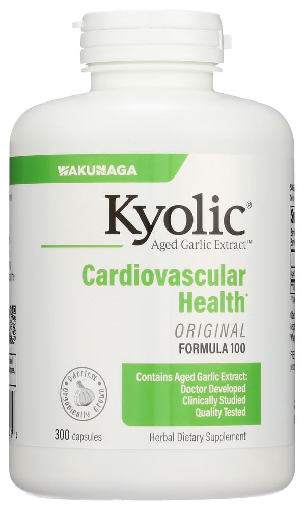 Kyolic Aged valkosipuliuute - Original Cardiovascular Formula 100, High Potency 600mg, 300 kapselia. (Wakunaga/Kyolic)