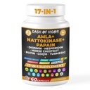 Dash of Vigor Amla Extract, Nattokinaasi, Papain, Diosmin, Hesperidiini, Teurastajat Broom, Horse Chestnut, CoQ10, Turmeric, C-vitamiini ja Rutin - 60 kapselia