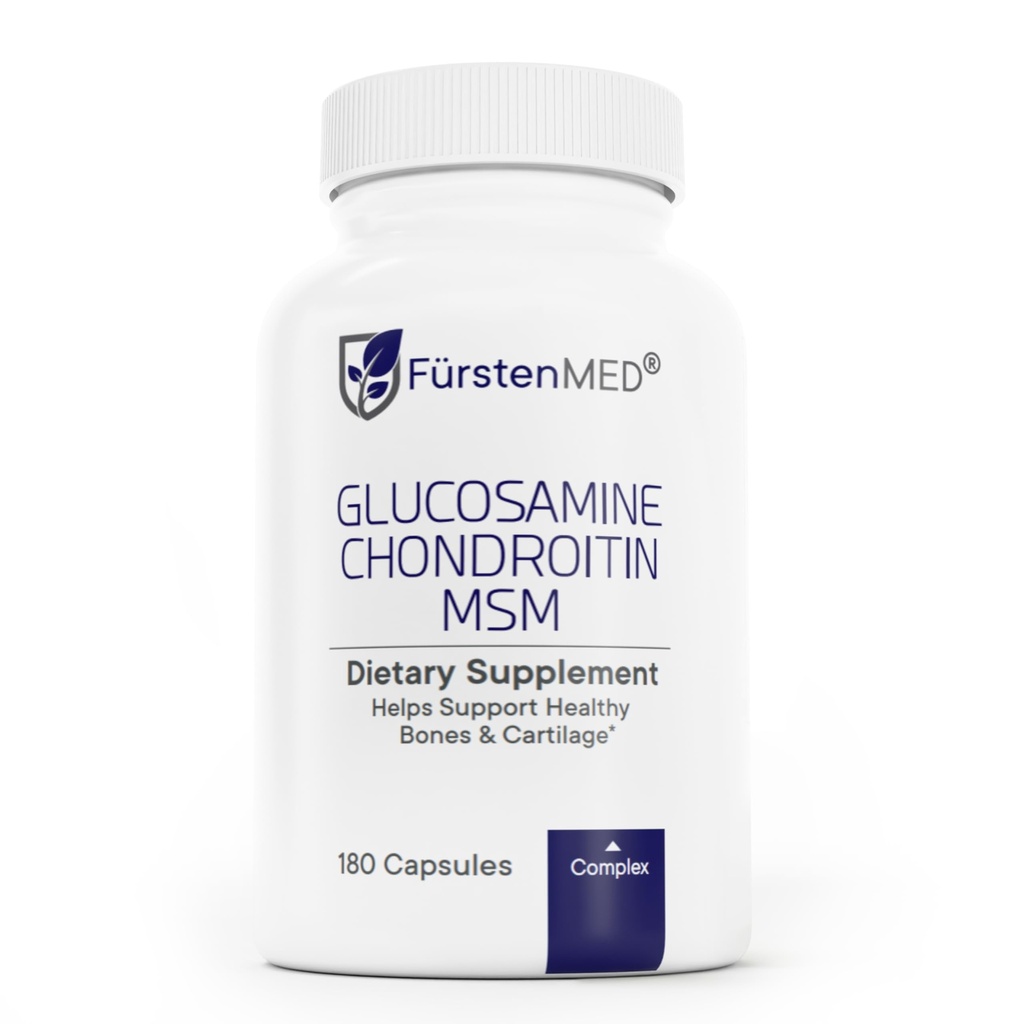 FürstenMED Glukosamiini Chondroitin MSM-lisäravinteet - Chondroitin & Glukosamiini Ravintolisät luut & normaali ruokahuolto - Tuki normaali yhteinen terveys C-vitamiini - 180 kapselia