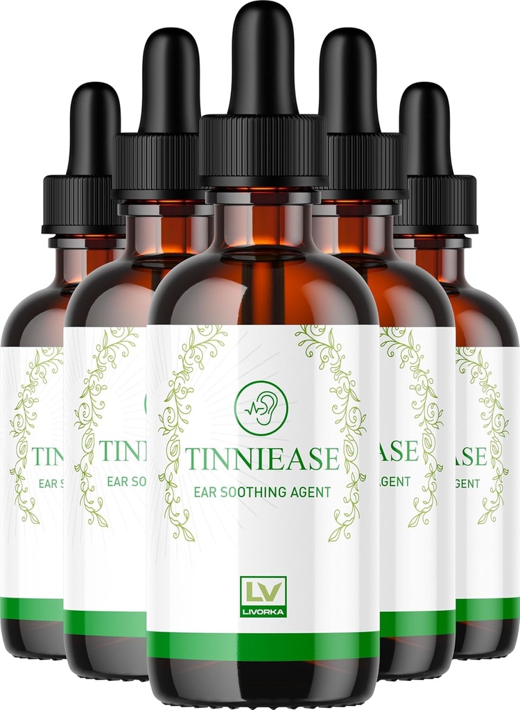 LIVORKA (5 pakkaus) Tinniease Drops, Tinniase Drops kuulotuki, Tinni Helppo tippa, Tinniase korva Drops, 5 pulloa 150 päivää