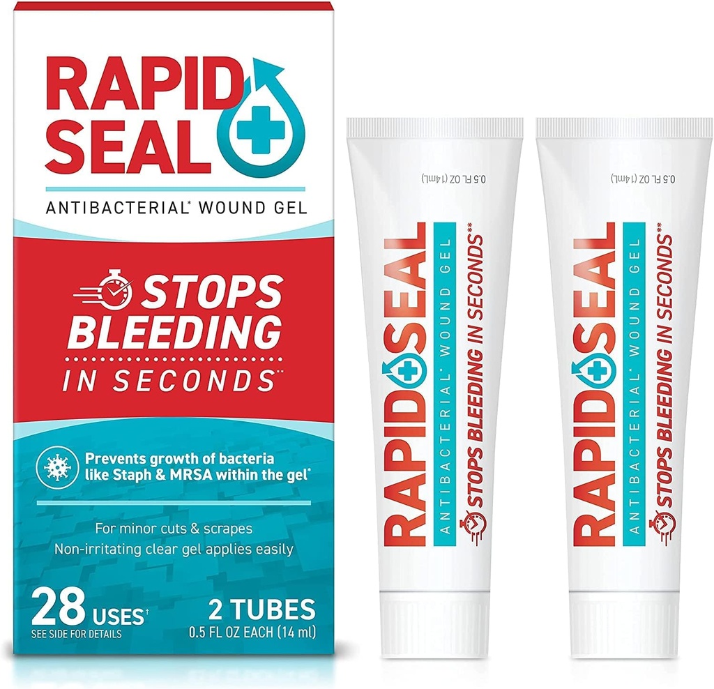 Wound Gel (2 Tubes) | Slutar blöda på sekunder | Perfekt för skär, skrapor och Razor Nicks för nödhjälpmedel