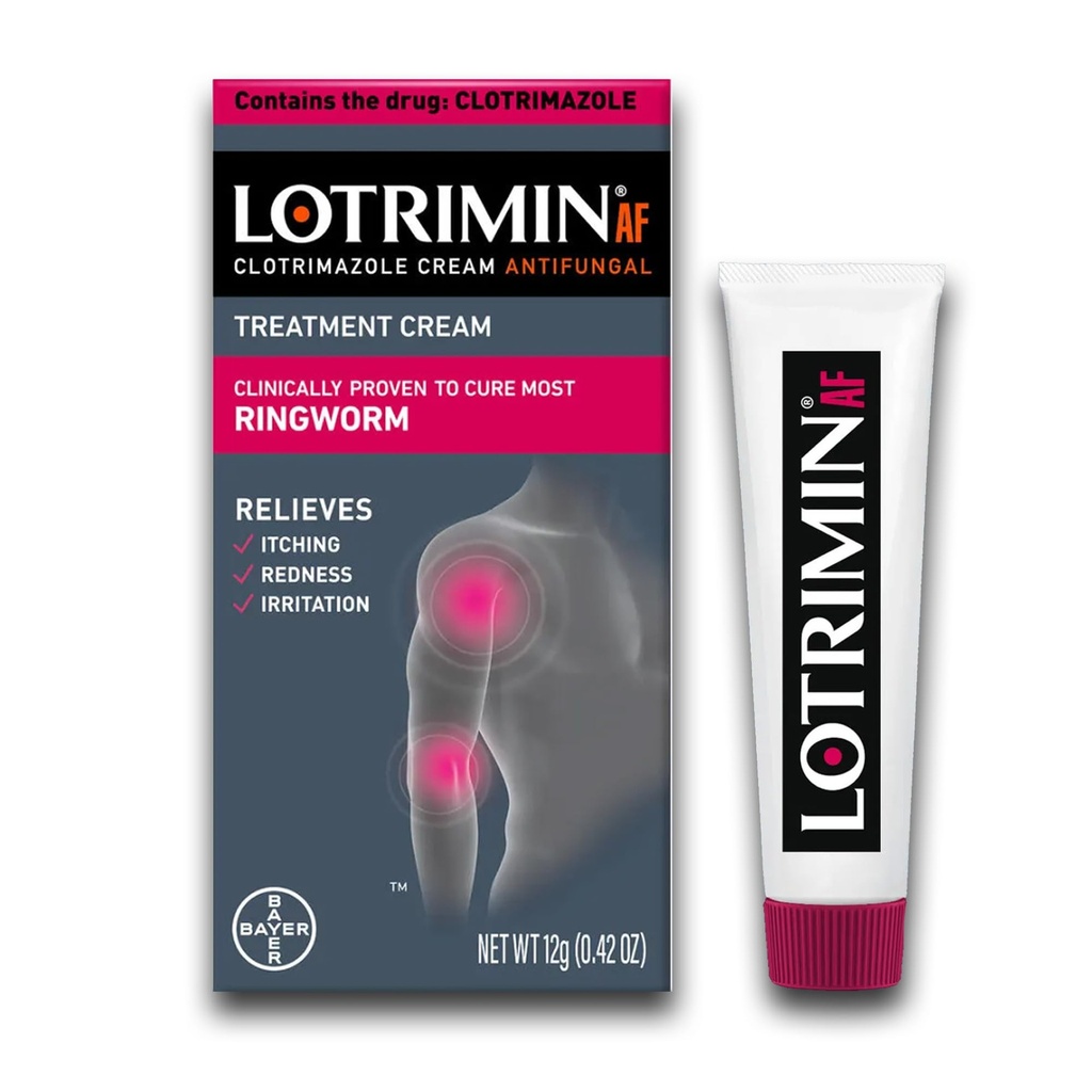 Lotrimin AF Ringworm Cream Clotrimazole 1% - kliniskt bevisad effektiv antifungal Cream Behandling av mest Ringorm, för vuxna och barn över 2 år, .42 Ounce (12 Grams)