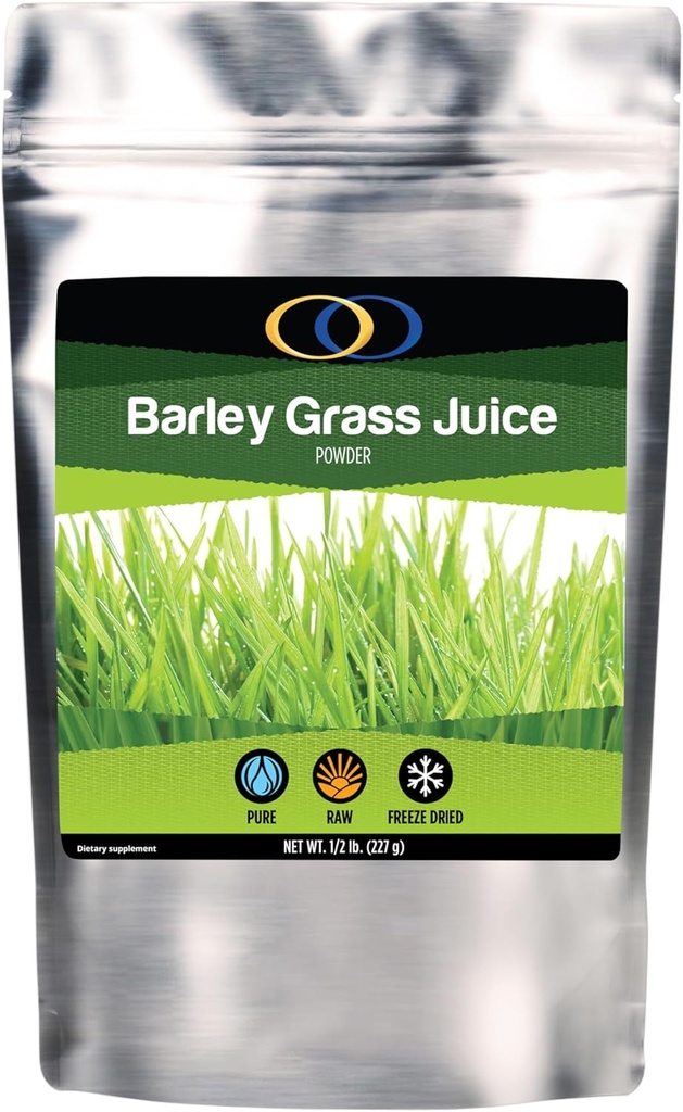 Optimal Organic Barley Grass Juice Powder - Frystorkad - 1/2 pund - Över 130 portioner - USA Grown - Raw & Bio-Active Supergreens - Vegan Health Supplement för barn & vuxna