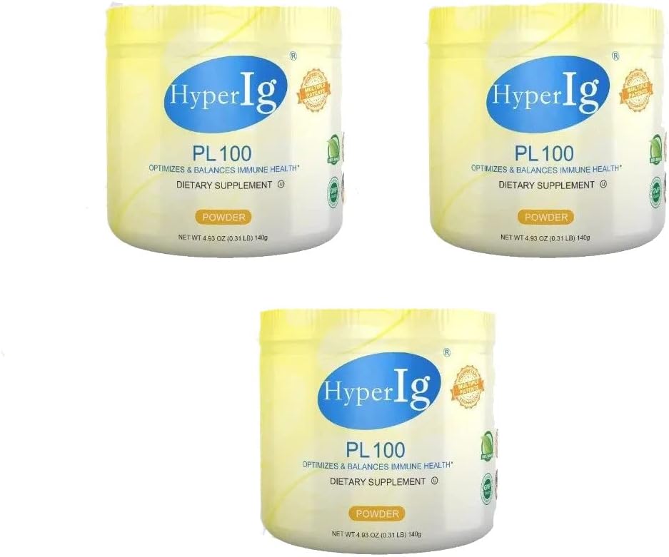 PL- 100 Egg Protein Powder, Hyperimmuuni Egg Supplements, 140g - Immuno Boost, Ruoansulatuselimistö, yhteinen hoito, energia & lihasvoima, gluteeniton 3 Canisters