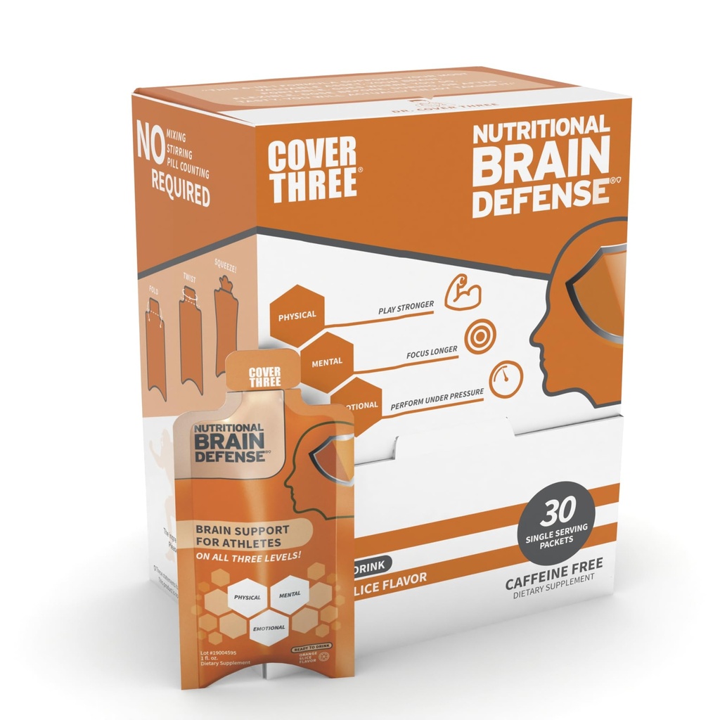 Cover kolme aivojen puolustus Omega 3 Fish Oil, Ravitsemus aivot täydentää kanssa Curcumin, Uridiini, Orange Slice Liquid Omega 3 DHA EPA Formula, Nootrooppinen täydentää urheilijoille
