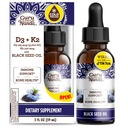 GuruNanda Black Seed Oil, Kylmäpaineinen Nigella Sativa - Rikas D3-vitamiini 5000 yksikköä, K2 & E, korkea Thymokinoni ... Potent Antioksidantti immuunitukeen, ei-GMO, 2 Fl.oz