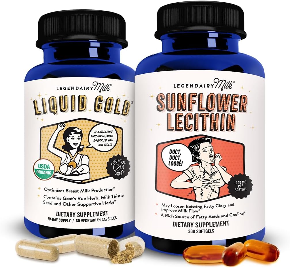Legendairy Milk Liquid Gold + Auringonkukka Lecithin Imetys täydennysosa maidon tarjonnan lisääminen ja pilattu maito Ducts - Imetys täydentää maitoa virtaus ja boost maidontuotanto