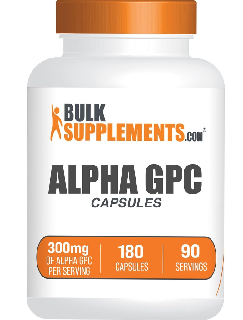 BulkSupplements.com Alpha GPC kapselit - asetyylikoliini täydentää, Alpha GPC 300mg - Koliini täydentää, Gluteeniton, 2 kapselia per palvelin, 180 kapselia (pakkaus 1)