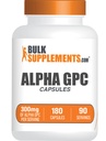BulkSupplements.com Alpha GPC Capsules - Acetylcholine Supplements, Alpha GPC 300mg - Kolintillskott, Gluten Free, 2 kapslar per portion, 180 kapslar (Pack av 1)