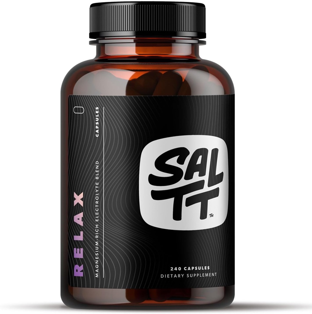 SALTT Relax - Magnesium Capsules Supplement - 203mg Ionic Magnesium Chloride w / Sugar & Gluten Free - 240 greve - av Keto Chow