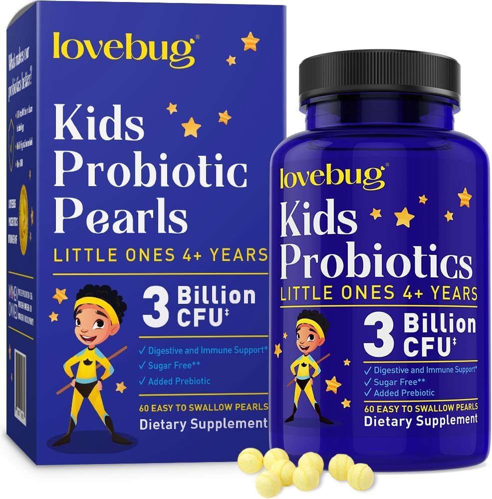 LOVEBUG Probiootit lapsille - Lapset Probiootti purukumia prebiootit ikäisille 4+, Päivittäiset lapset
