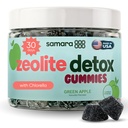Zeolite Detox lapsille ja aikuisille, Heavy Metal Zeolite & Clorella Detox Gummies, Vaihtoehto aktiivihiili, Gentle Daily Toxin Cleanse lapsille ja aikuisille, 60 Green Apple Vegan Gummies