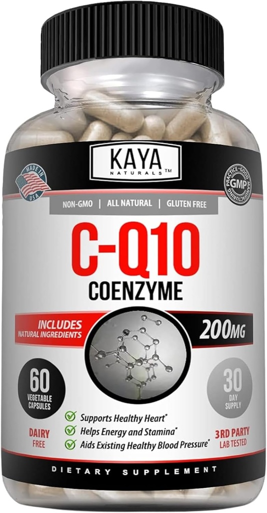 Kaya Naturals - CoQ10 Power antioksidantti täydentää Verisuonisto, sydämen terveys, terve verenpainetasot, ja immuunitoiminto - Palauttaa päivittäin solu-ja energiatuotanto - 60 kasviskapselit