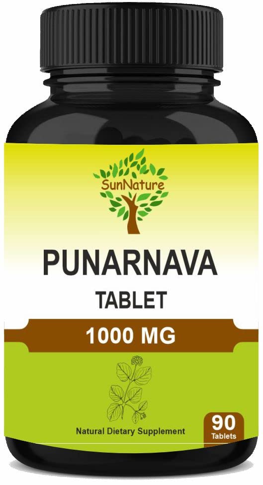 Punarnava tabletti 90 tablettia, 1000 mg... 45 päivää..
